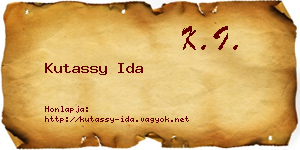 Kutassy Ida névjegykártya