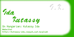 ida kutassy business card